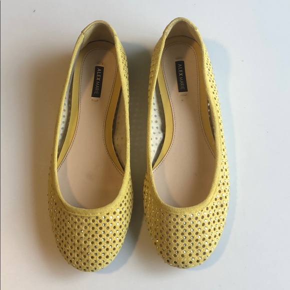 ALEX MARIE yellow rhinestones flats - Picture 1 of 5